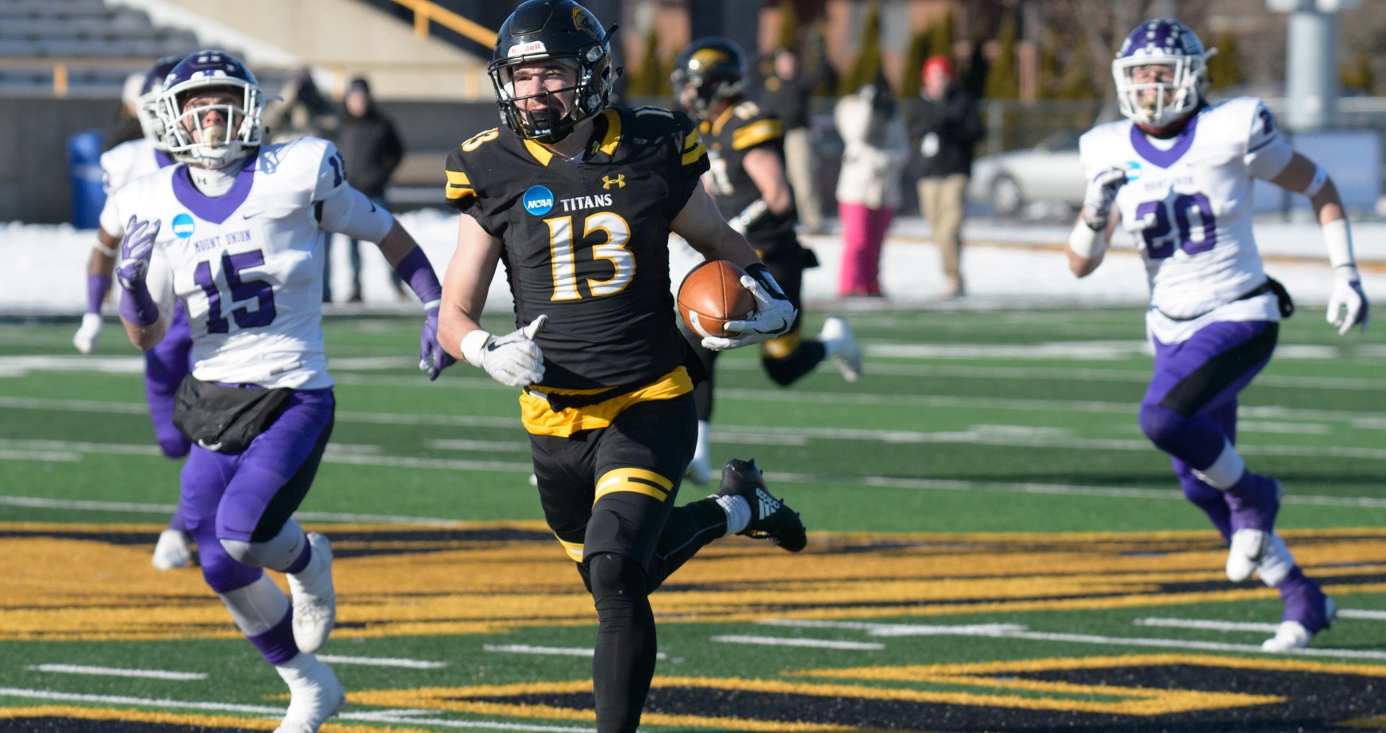 Sam Mentkowski finished his career as UW-Oshkosh's all-time leader with 180 receptions, 3,141 receiving yards and 27 touchdown catches.