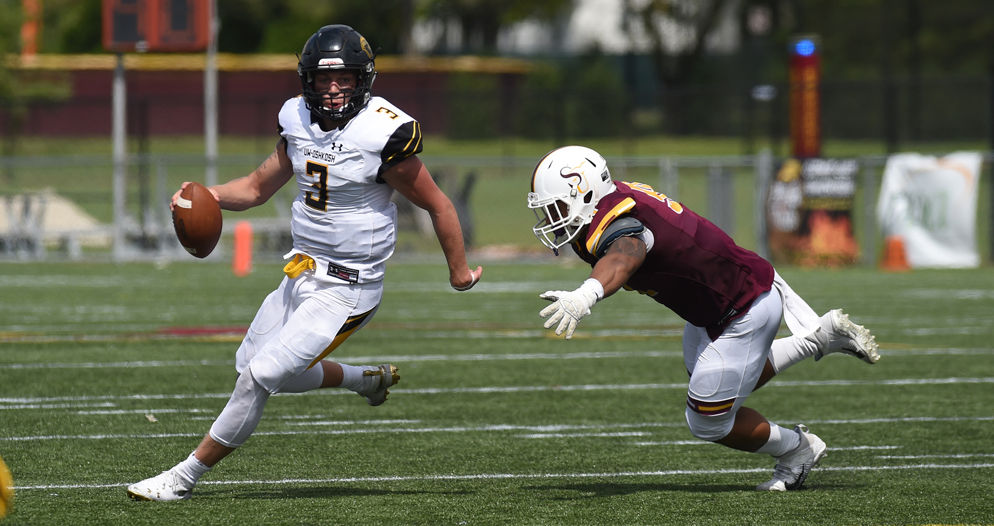 Kobe Berghammer completed 8 of 17 passes for 197 yards and two touchdowns in the fourth quarter of UW-Oshkosh's game with Salisbury University.