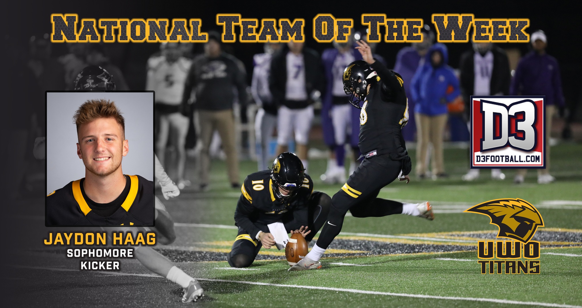 Haag Named To National Football Team Of The Week