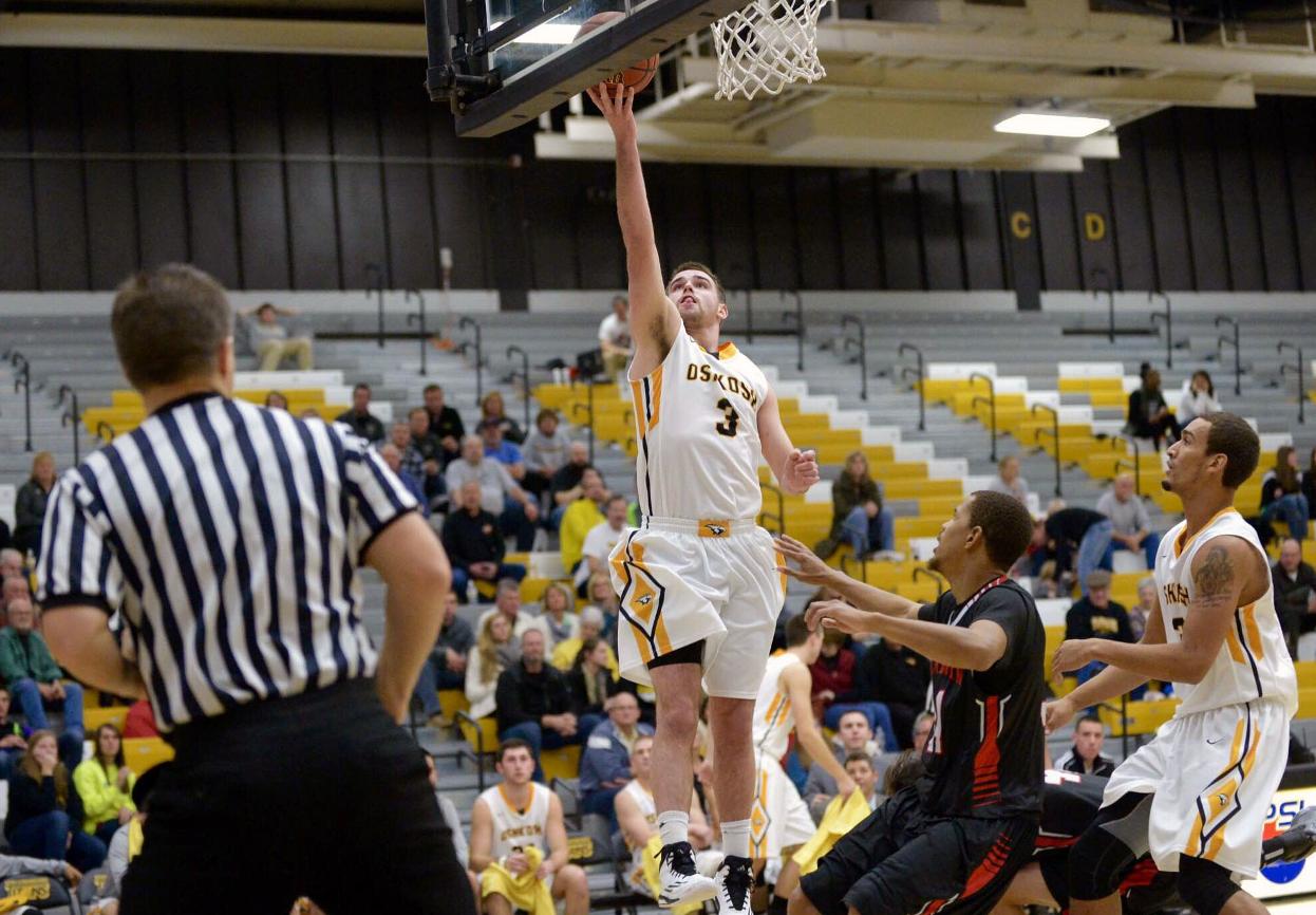 Alex Olson led the Titans with his 12 points, nine rebounds and four assists.