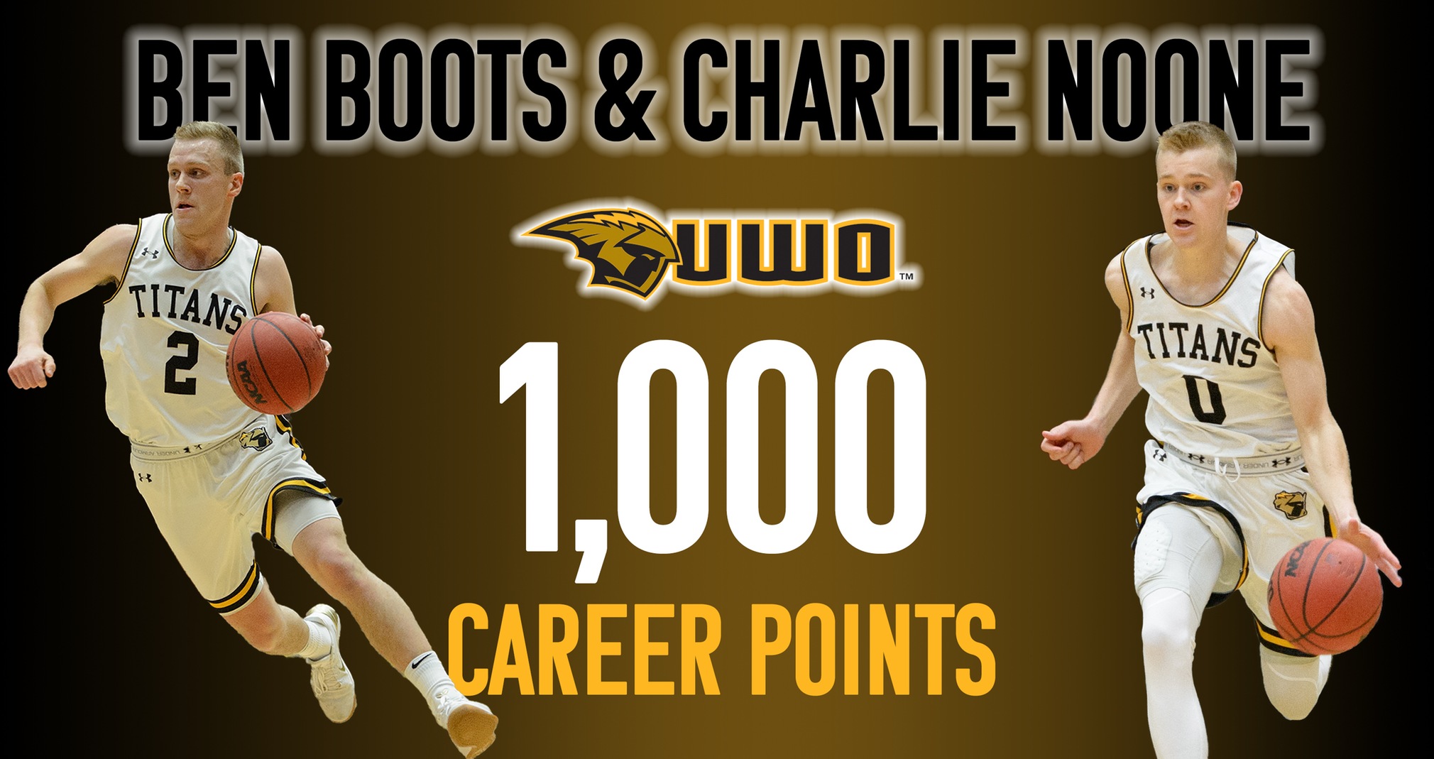 Charlie Noone became the 31st and Ben Boots the 32nd UW-Oshkosh player to reach 1,000 career points.