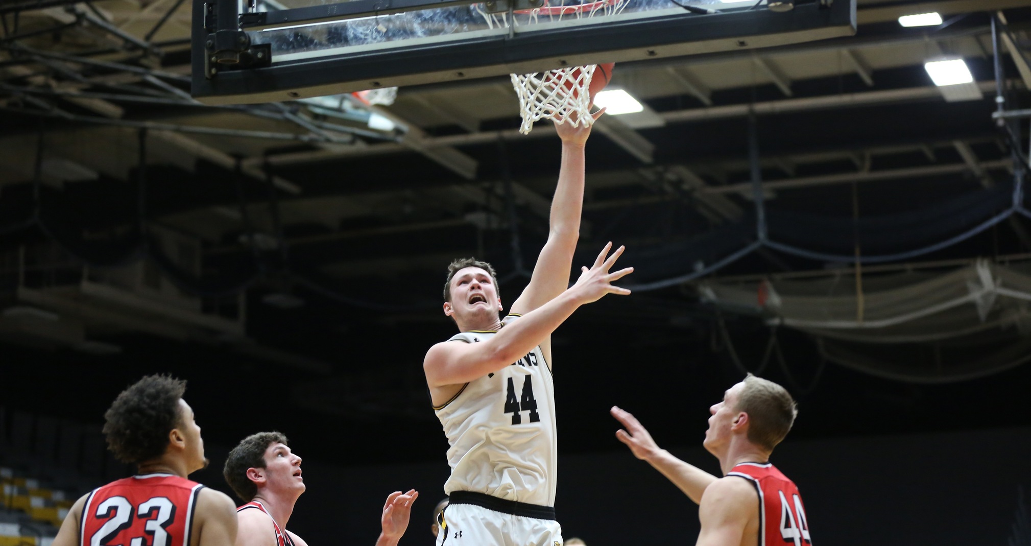 Jack Flynn's 12th career double-double featured 18 points and a personal-best 15 rebounds.