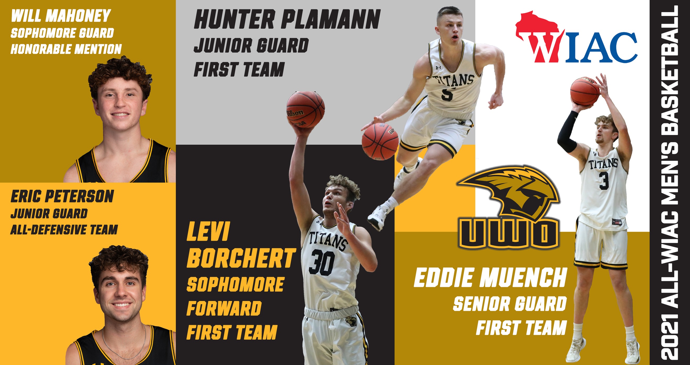 Three Titans Collect All-WIAC Basketball First Team Honors