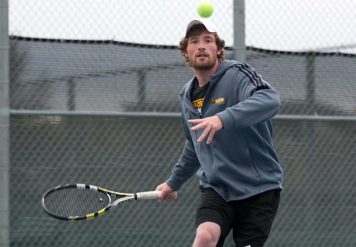 Mike Gillespie earned wins at both No. 1 singles and No. 1 doubles to lead the Titans to their second shutout of the season.