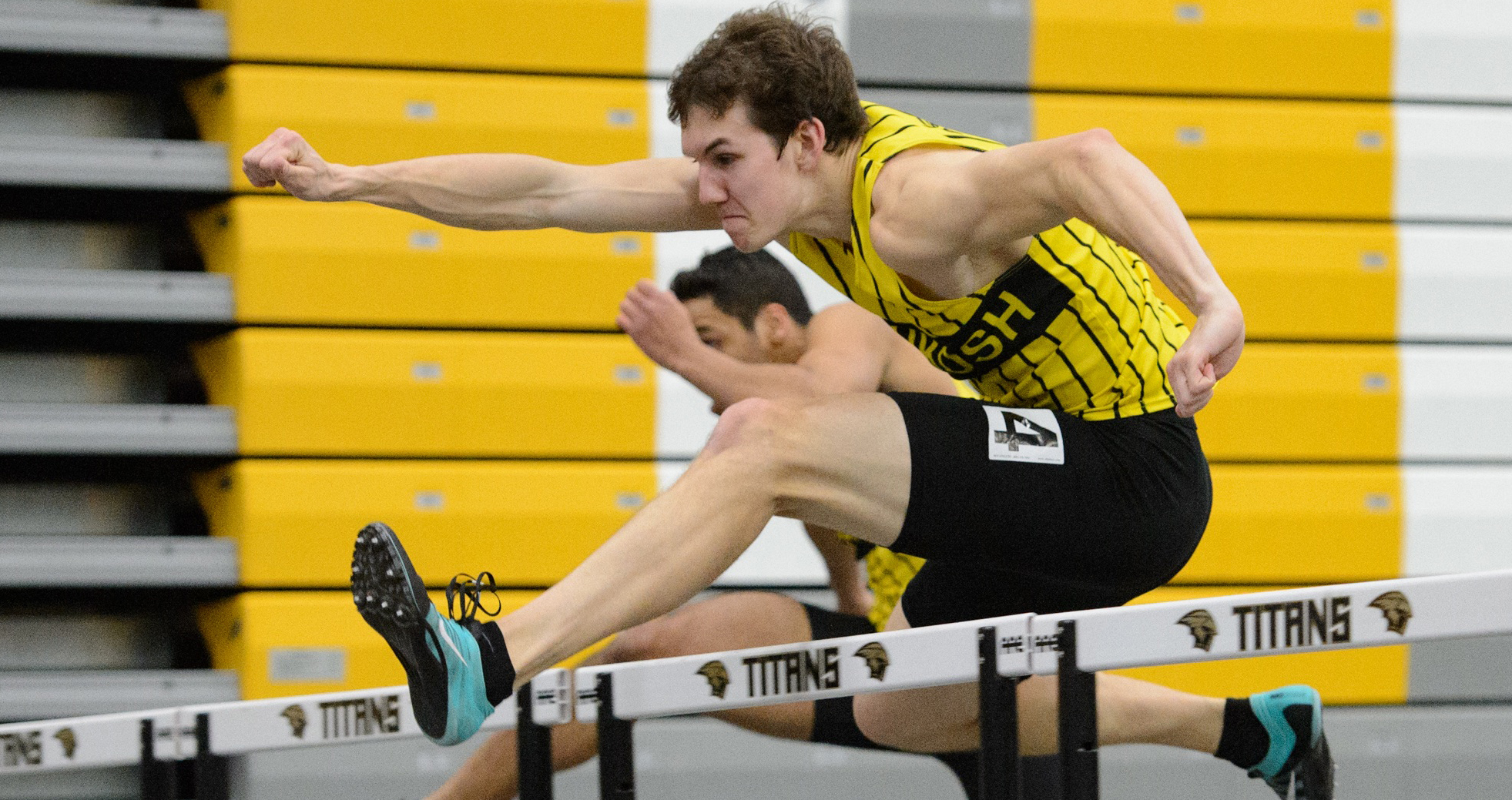 Garrison Griest won the 60-meter hurdles with a time of 8.64 seconds.
