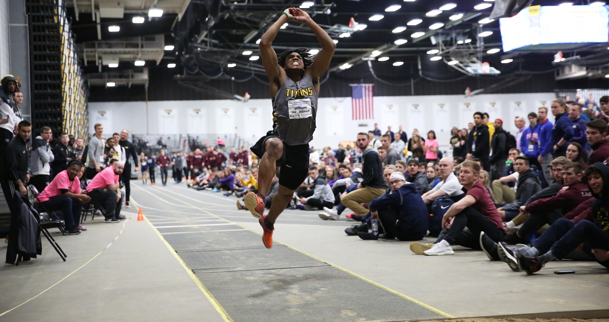 Jonathan Wilburn successfully defended his triple jump title at this year's WIAC Championship.