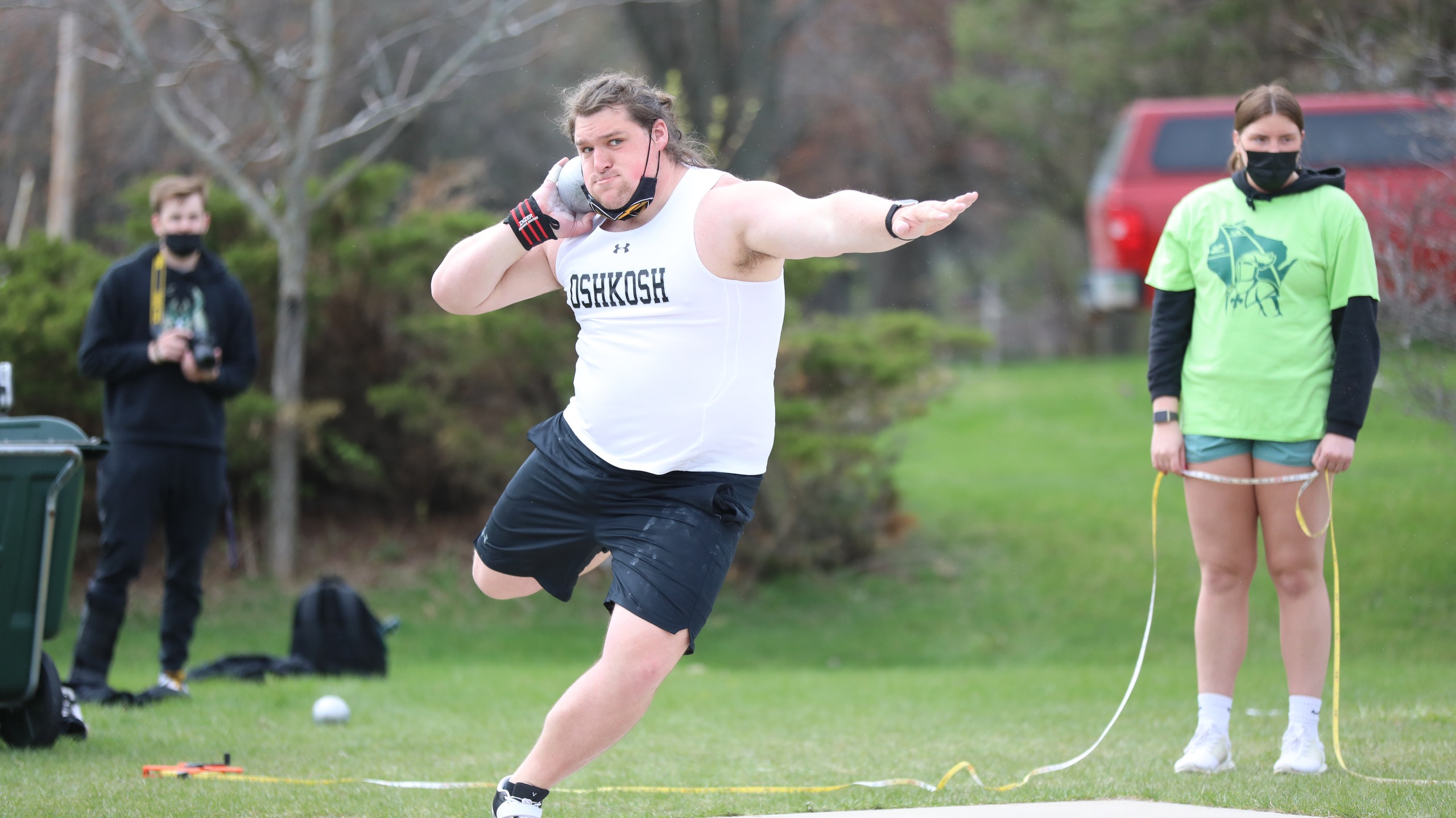 Nick Tegtmeier won the shot put at the UW-Platteville Border Battle with a throw of 53-1 1/2 that ranks 12th nationally.
