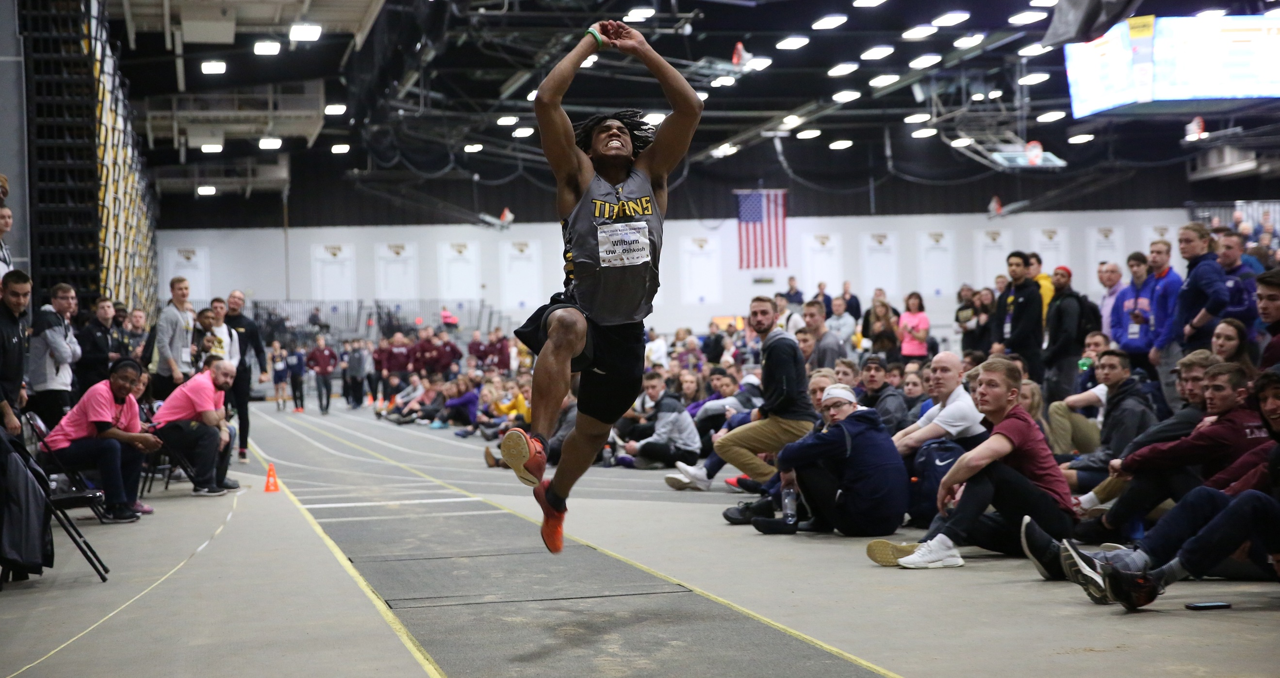 Jonathan Wilburn, competing for the first time this season, recorded a nation-leading measurement in the triple jump of 48-11.