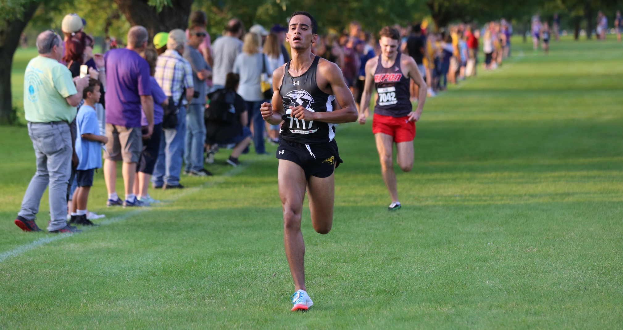 Steven Potter crossed the finish line at the Blugold Invitational in 16th place.