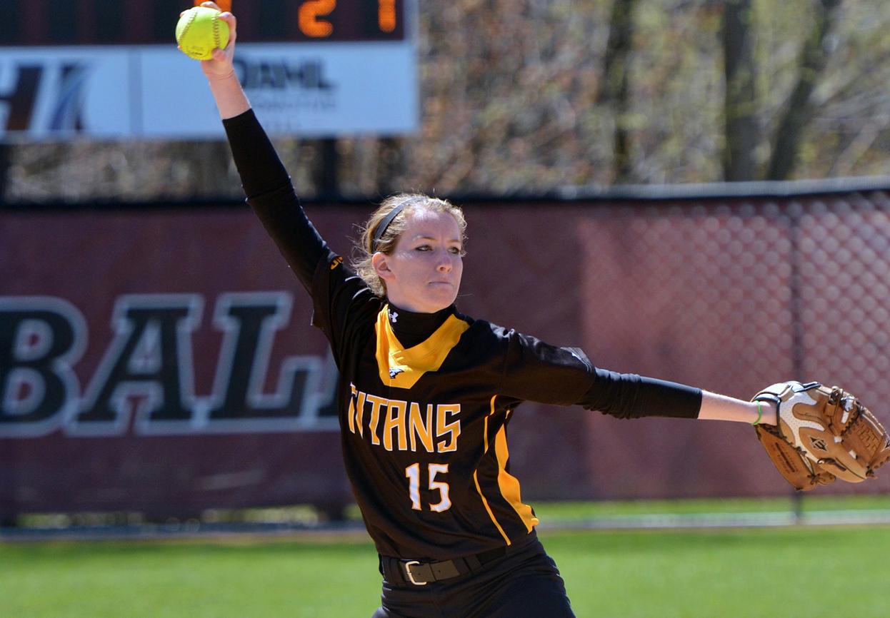 Sara Brunlieb recorded her fourth shutout of the year and became the second UW-Oshkosh pitcher to reach 21 wins in a season.