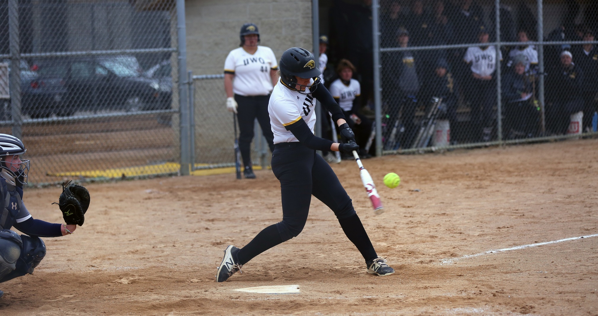 Abby Menting hit her 16th career home run during the Titans' doubleheader against the Blue Devils.