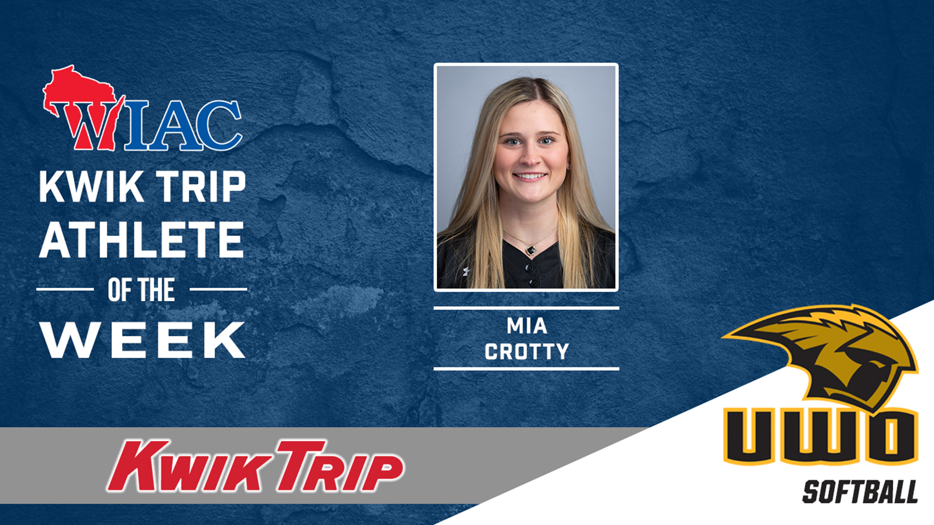 Crotty Chosen As WIAC Softball Athlete Of The Week