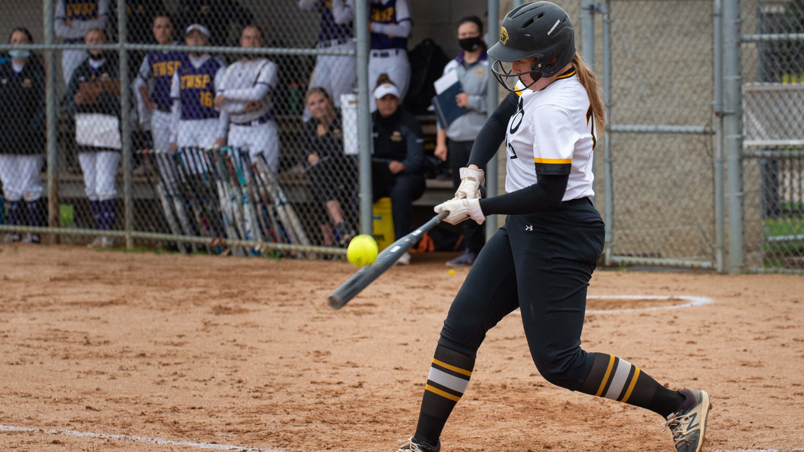 Hannah Ritter had three hits against UW-Stevens Point in the opener, including her first collegiate home run.