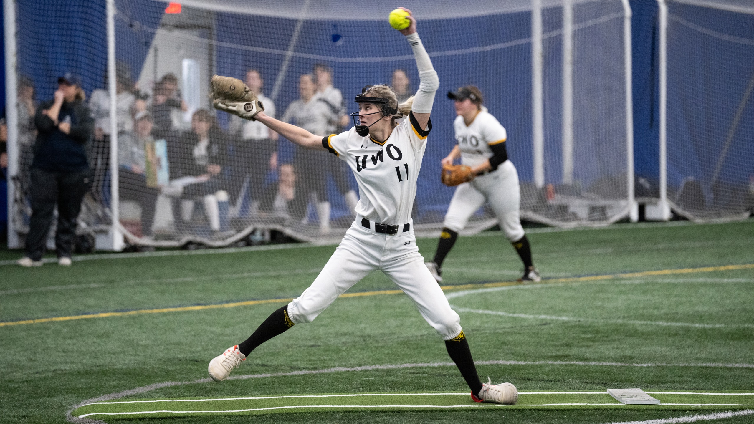 Mia Crotty allowed just three hits and recorded at least one strikeout in each inning against the Vikings.