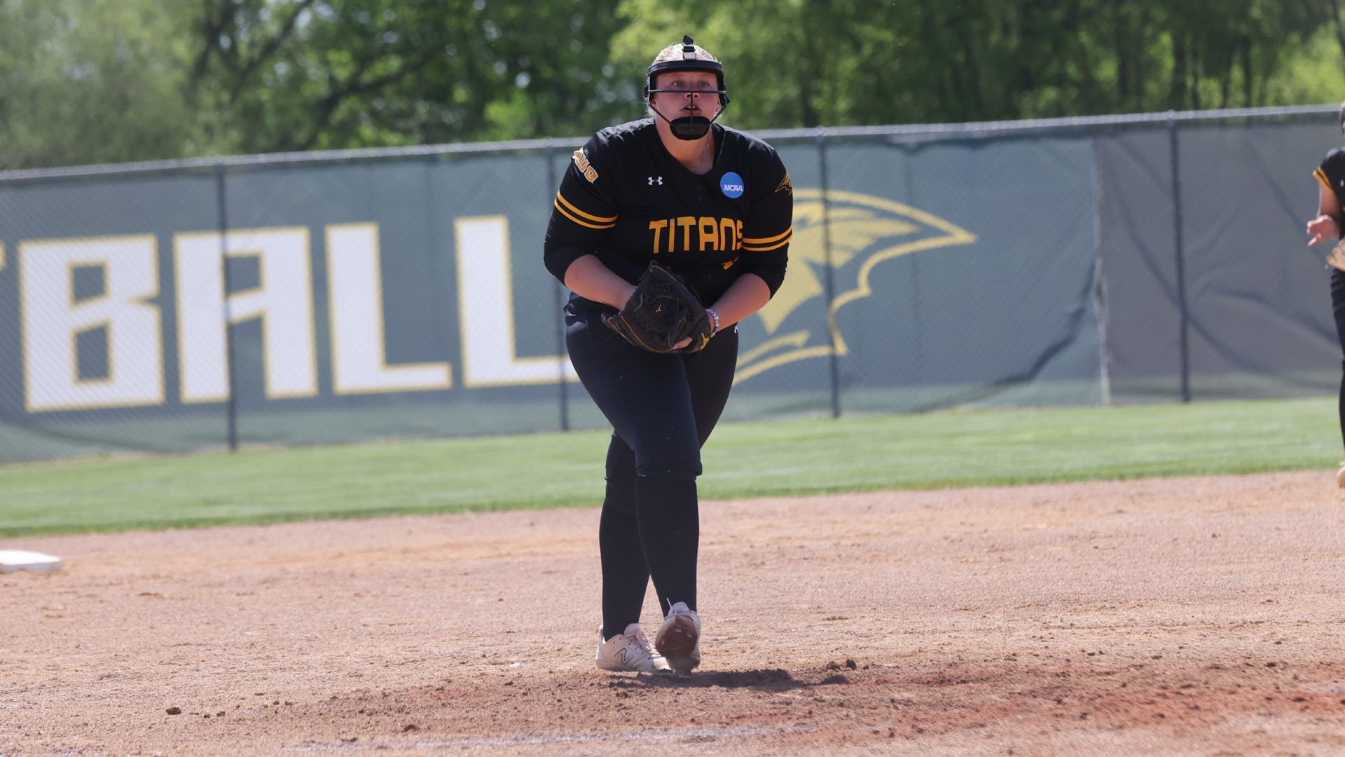 Sydney Nemetz shutout Amherst in the Titans' first game of THE Spring Games. Photo Credit: Steve Frommell, UW-Oshkosh Sports Information