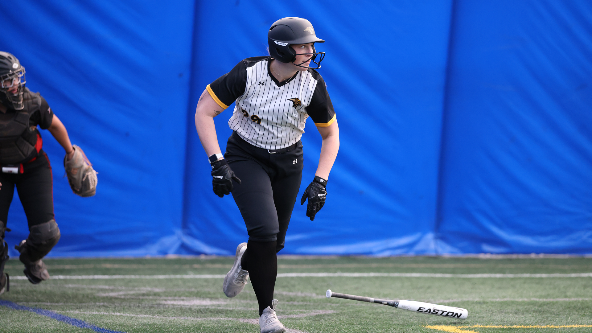 Hannah Ritter knocked in two runs against Gustavus Adolphus before being walked three times by Colby on Thursday. Photo Credit: Steve Frommell, UW-Oshkosh Sports Information