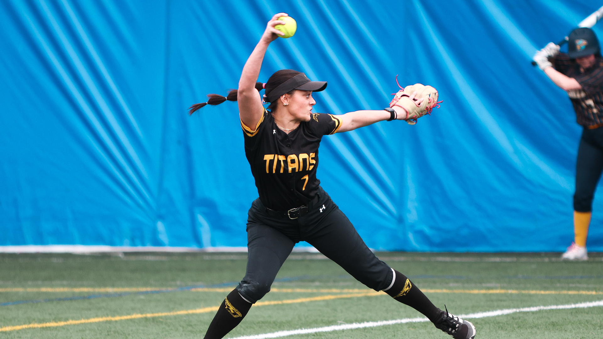 Abby Freismuth threw a complete game shutout for the Titans on Saturday, striking out four while giving up three hits. Photo Credit: Morgan Feltz, UW-Oshkosh Sports Information