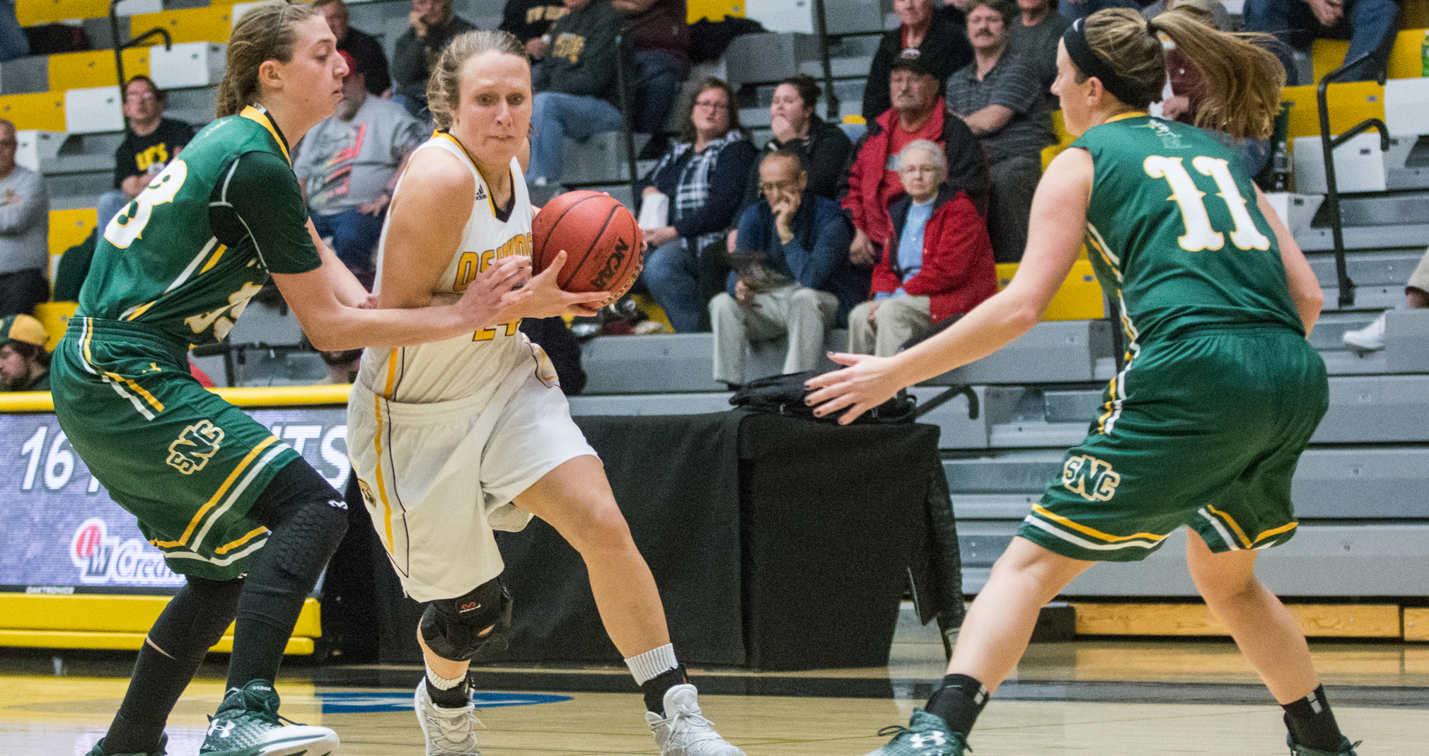 Eliza Campbell scored 13 points against St. Norbert College, including the Titans' first seven.