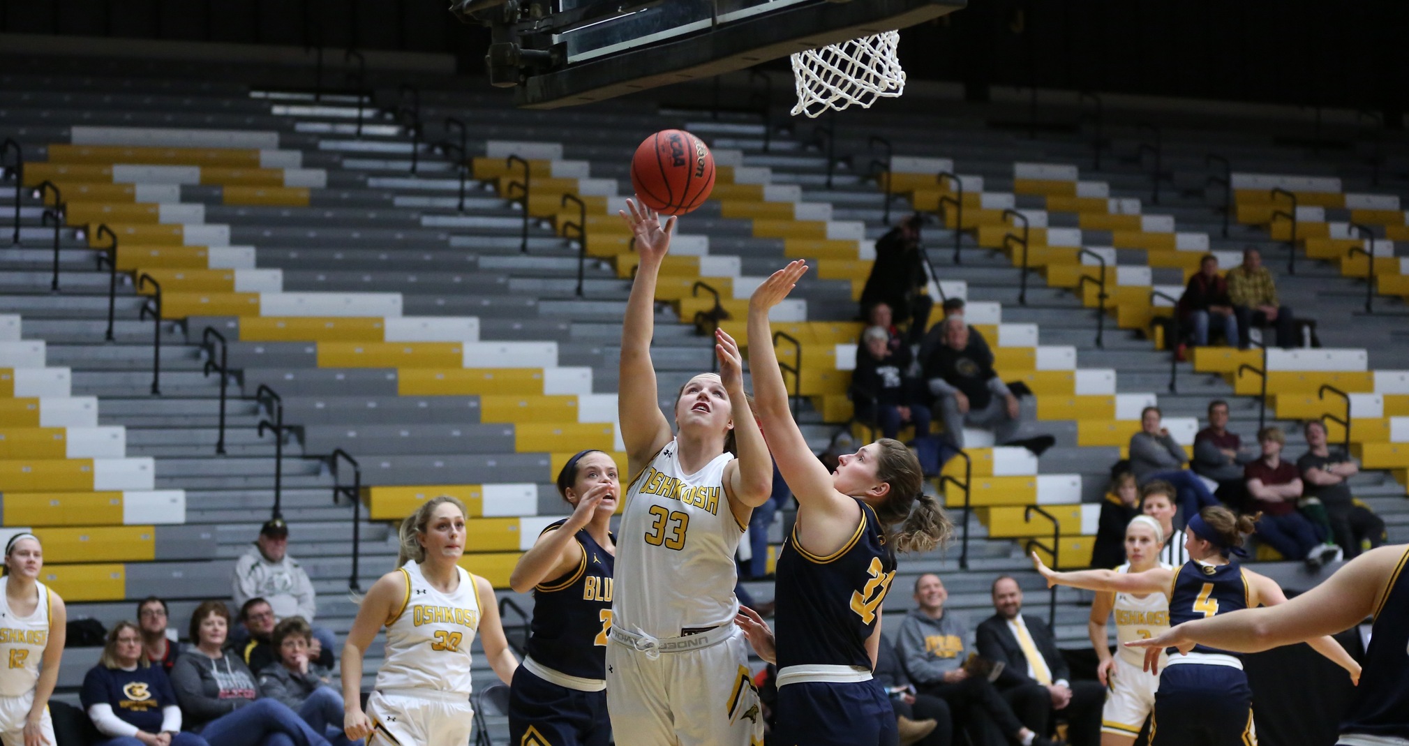 Nikki Arneson scored 13 points with five rebounds, three assists and three steals against the Blugolds.
