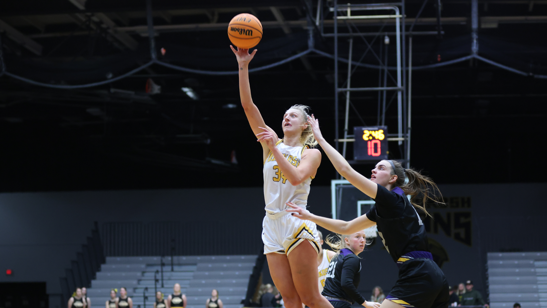 Kayce Vaile recorded her third double-double of the season (24 points, 12 rebounds) in the Titans' 67-37 win over the Pointers on Saturday afternoon