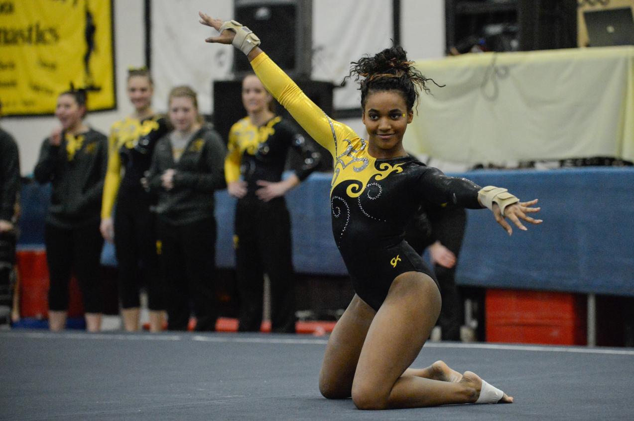 Krystal Walker took first in both the all-around competition and on the vault