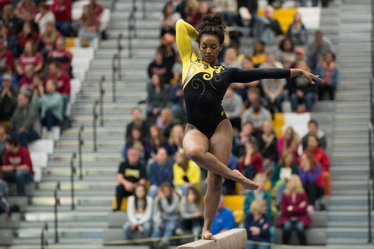 Krystal Walker took first place on the balance beam and in the all-around.
