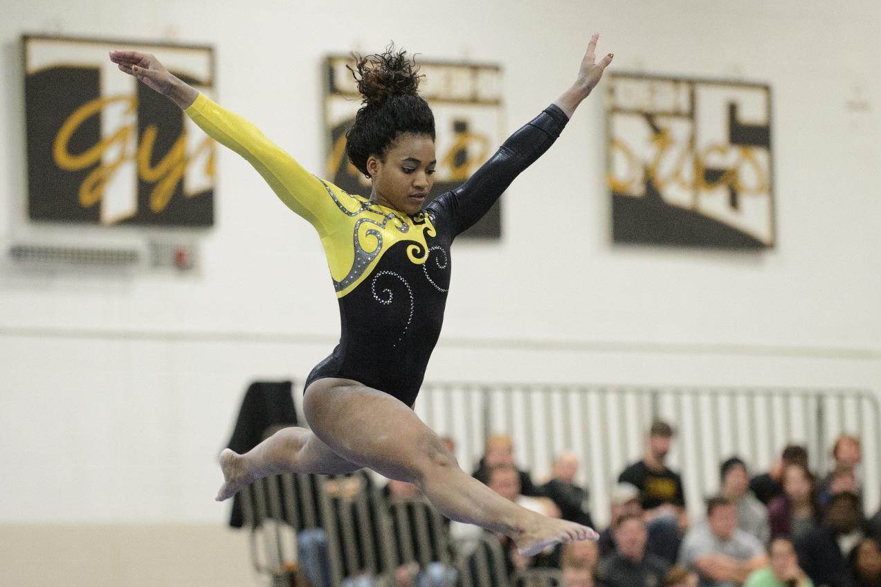 Krystal Walker won both the balance beam and the floor exercise.