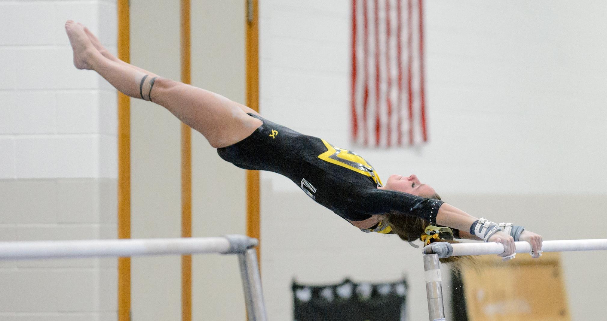 Emily Ryan finished ninth on both the uneven bars and vault.