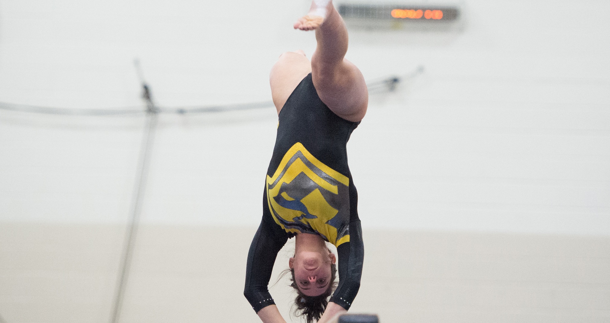 Dana LoCascio finished third on the vault and fourth on the balance beam against the Gusties.
