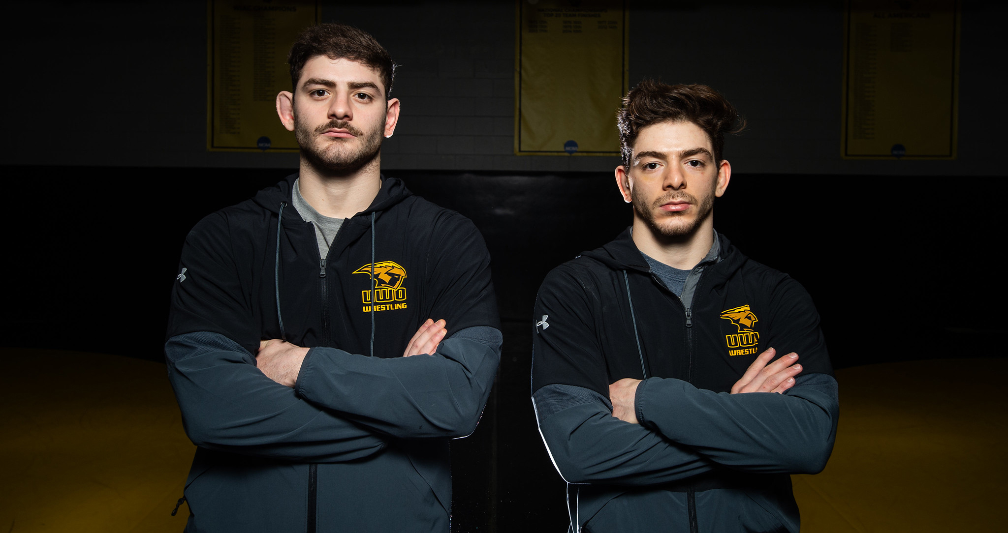 The Alabeds, Husam (left) and Wesam (right), have combined to wrestle 121 times for the Titans.