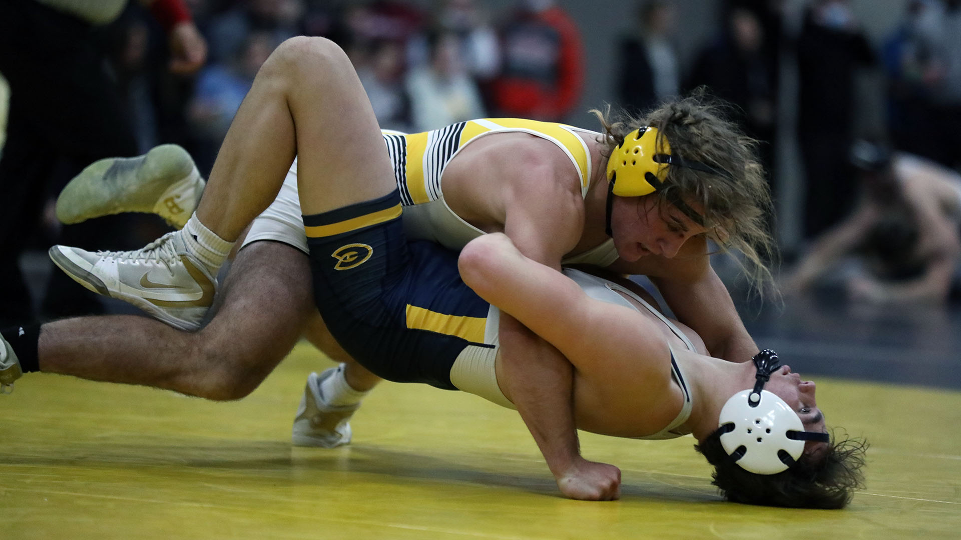 Preston Morgan's pin at 174 pounds gave UW-Oshkosh the lead over UW-Eau Claire for good.