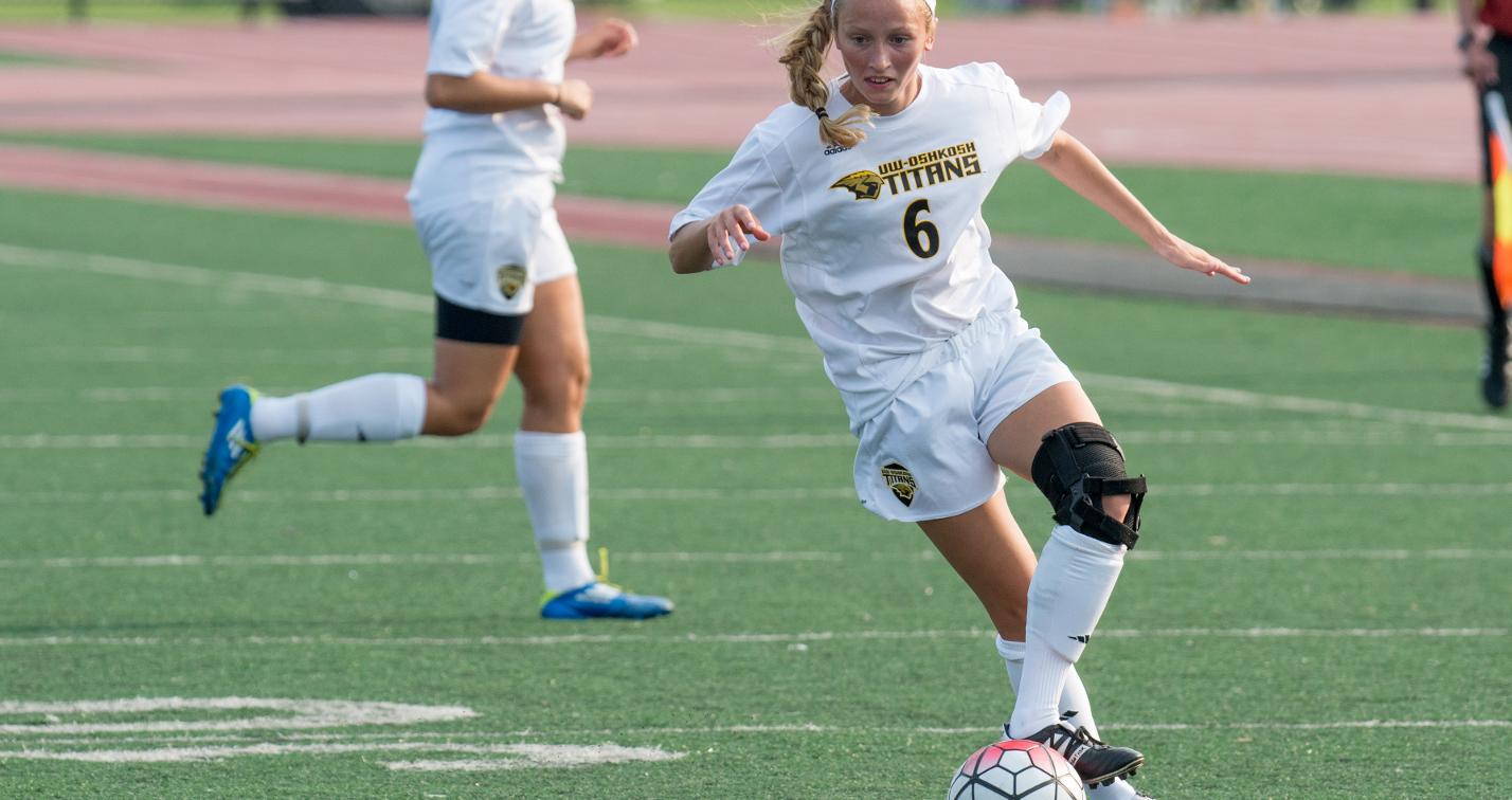 Alexis Brewer's first collegiate goal cut UW-Oshkosh's deficit to 2-1 with 67 seconds to play.