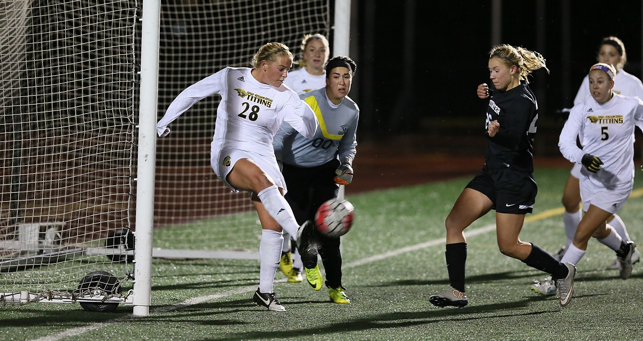 The Titans' Rylee Engelland scored in the sixth minute and prevented a UW-Whitewater goal in the 11th.