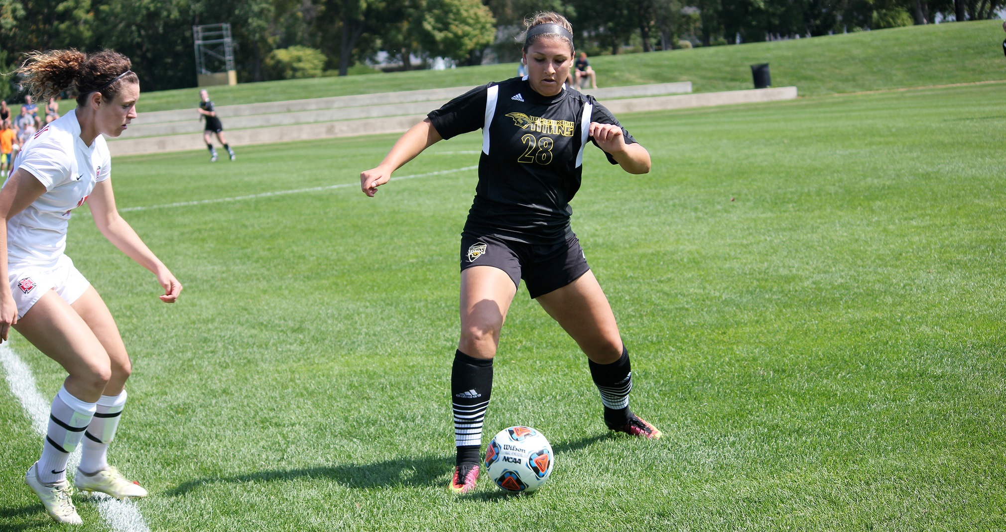 Abby Austin owned one of UW-Oshkosh's seven shots against Central College.