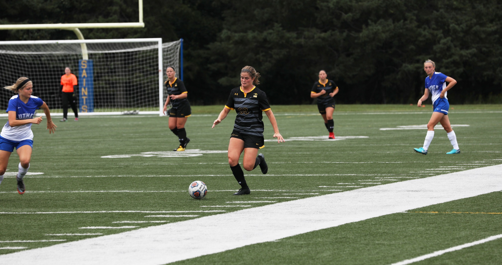 Mary Schmidt had two of the Titans' 10 shots on goal against the Saints.