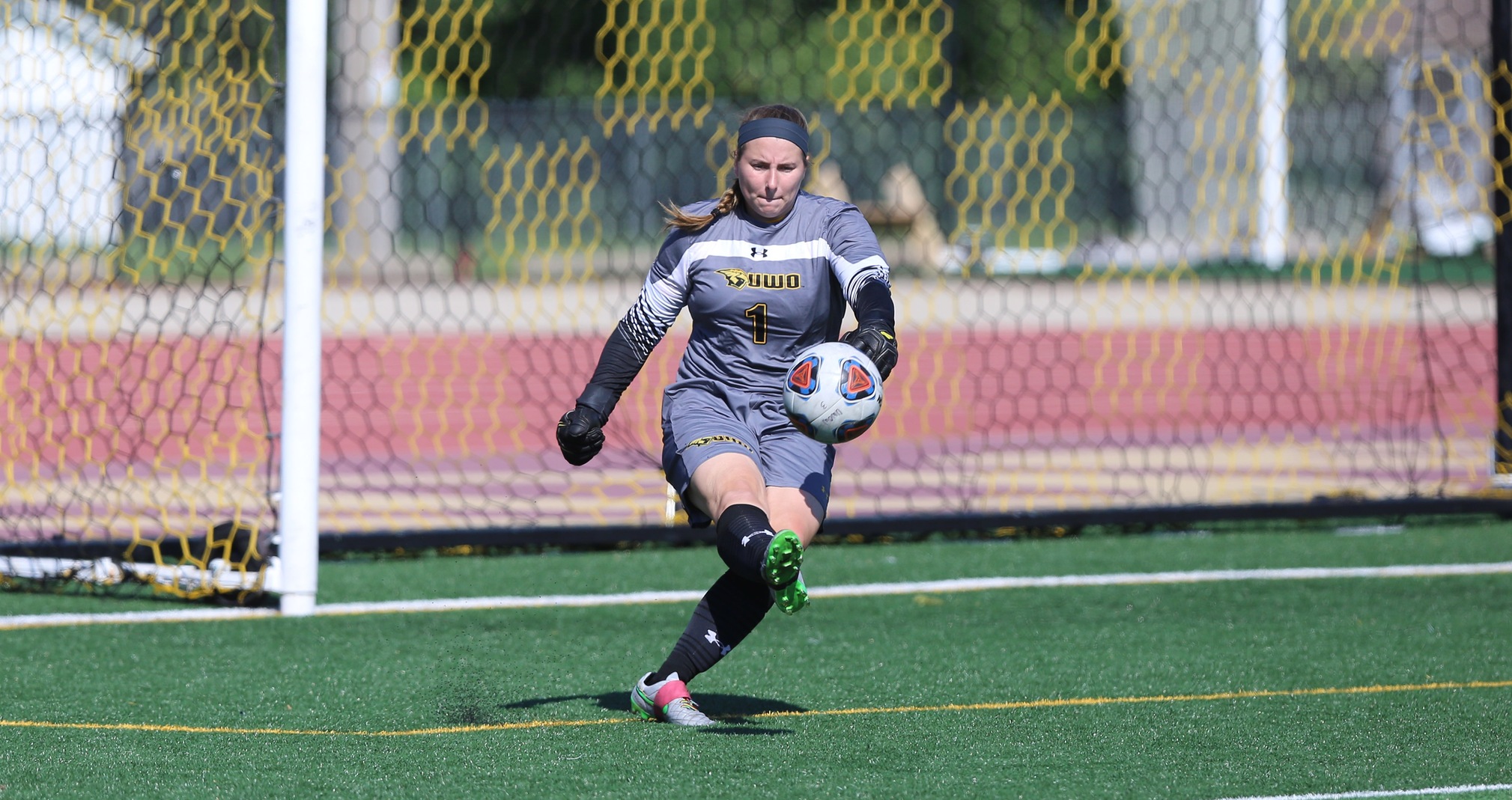 Madelyn Runyan recorded two saves in each half against the Comets.