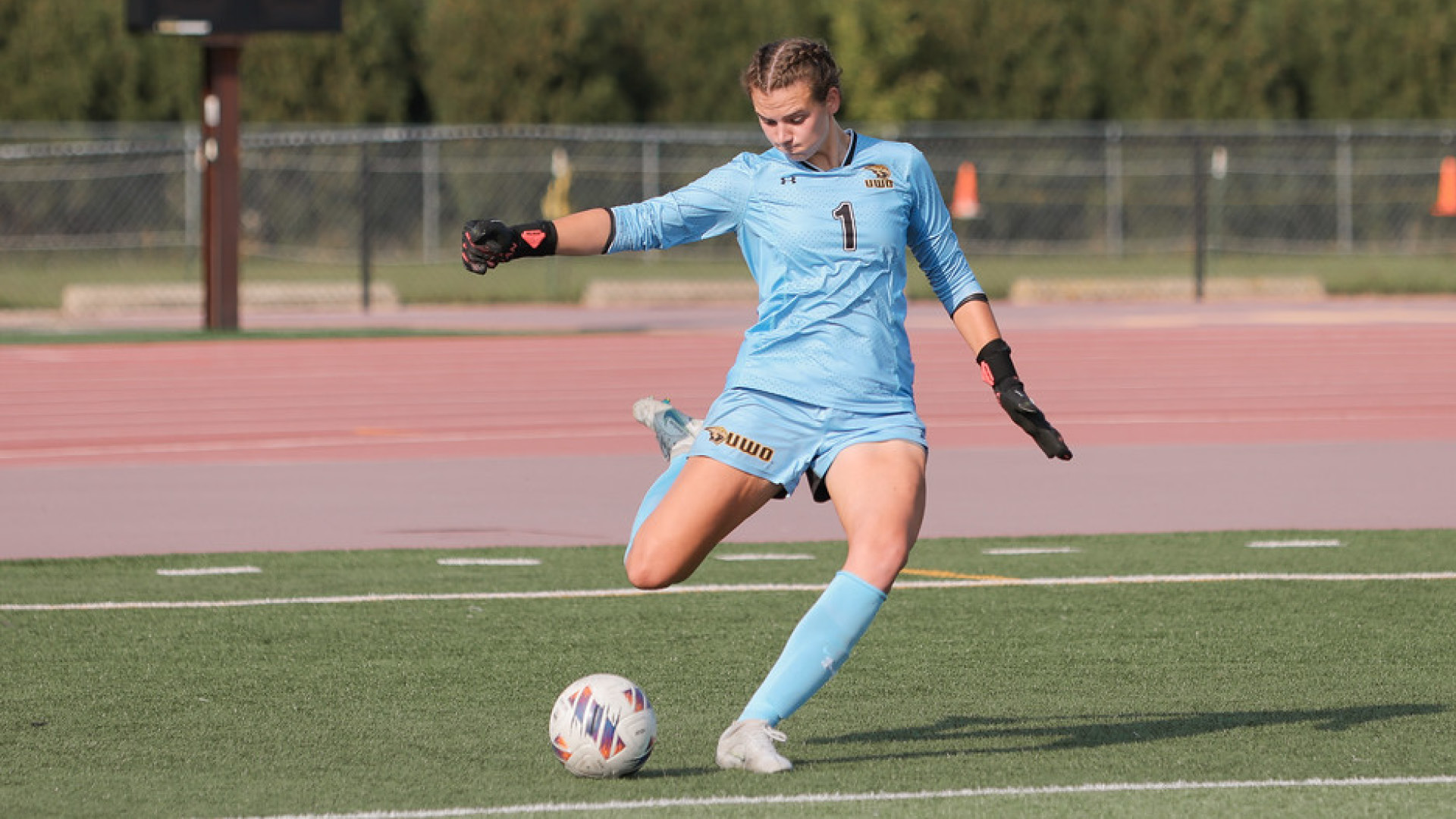 Emma Sauriol recorded six saves against Loras College on Wednesday afternoon