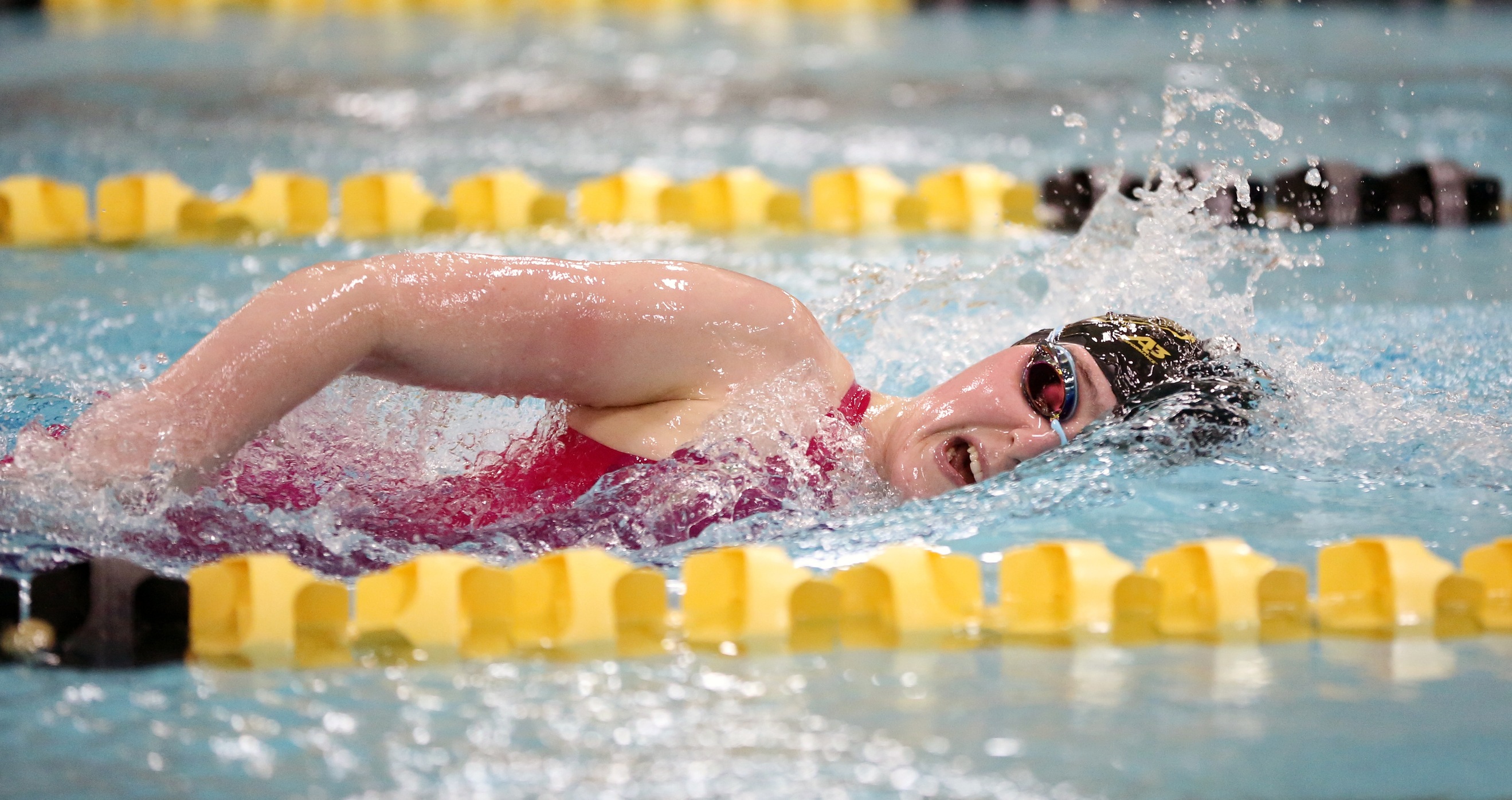 Jennifer Lutz finished first in the 1,650-yard freestyle and second in the 100-yard butterfly against the Blugolds.