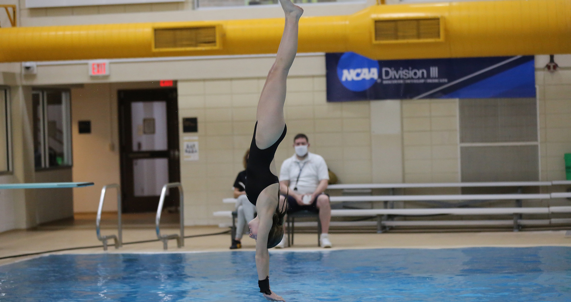 Allie Wucak captured first place in both diving competitions against the Warhawks.