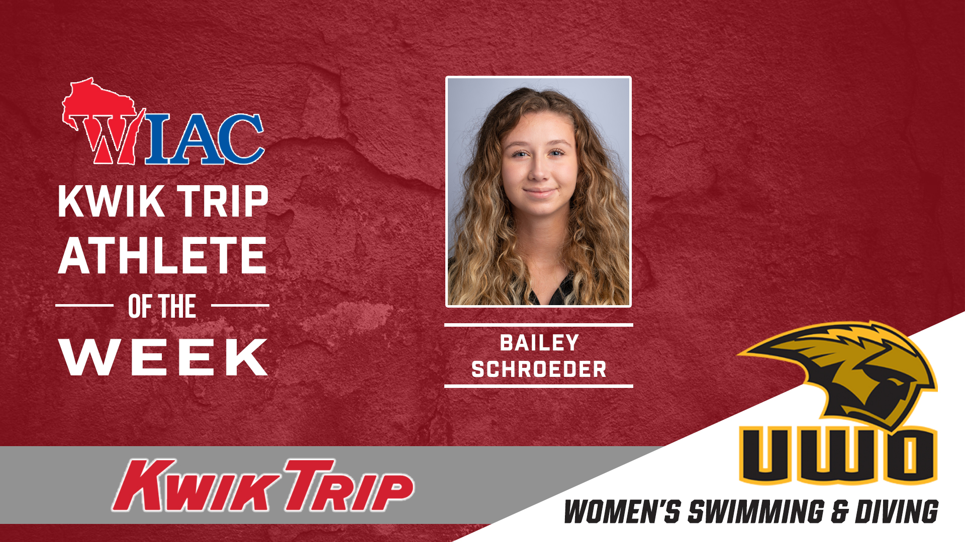Schroeder Named WIAC Diving Athlete Of The Week