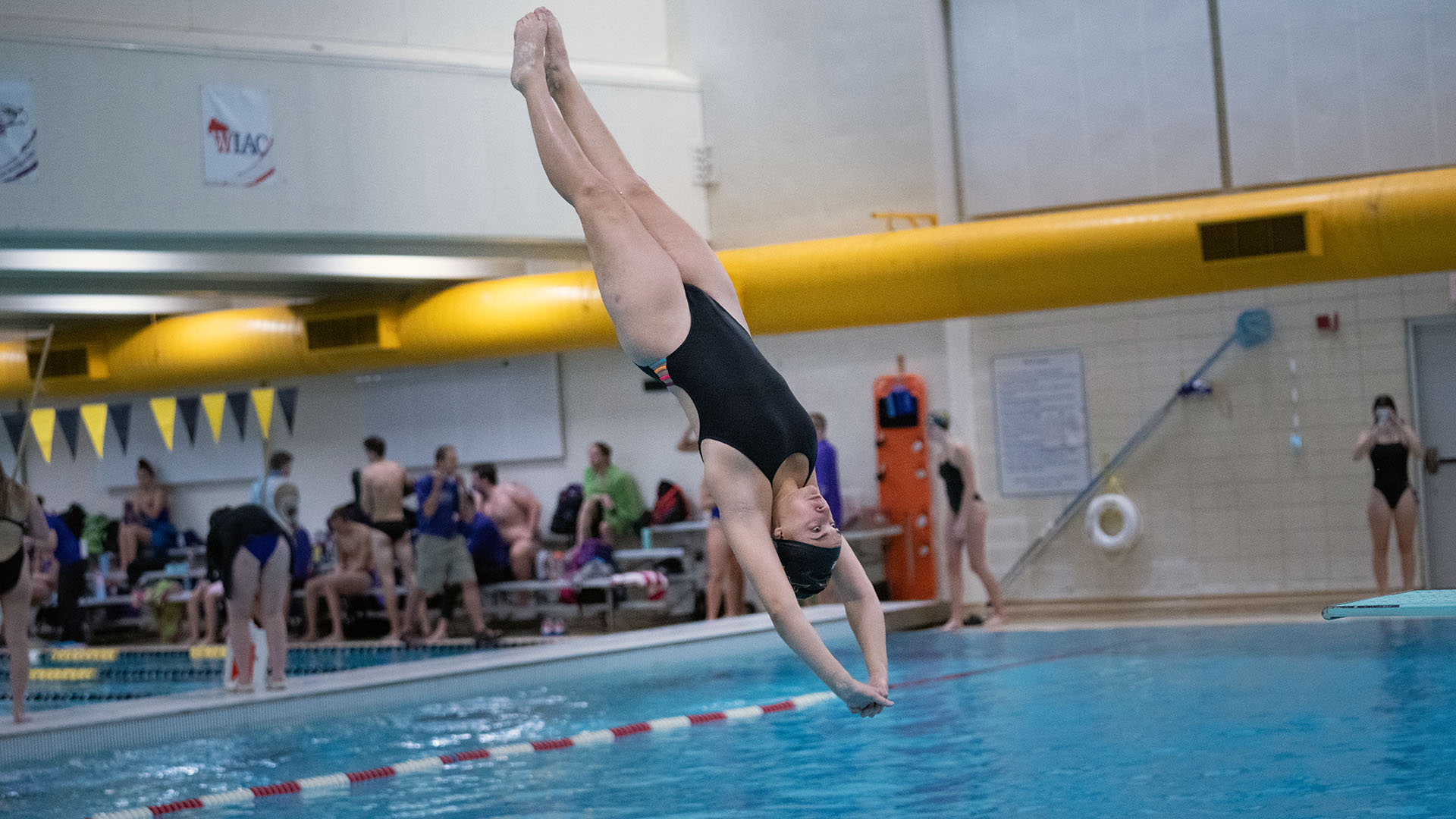 Emelia Smith finished third off both the 1- and 3-meter diving boards against the Warhawks.