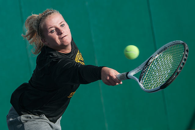 The Titans' Valerie Langkau earned a 6-2, 6-1 victory at No. 3 singles