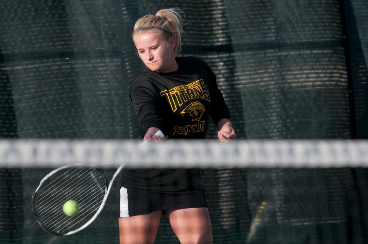 The Titans' Valerie Langkau lost an 8-4 contest at No. 3 doubles