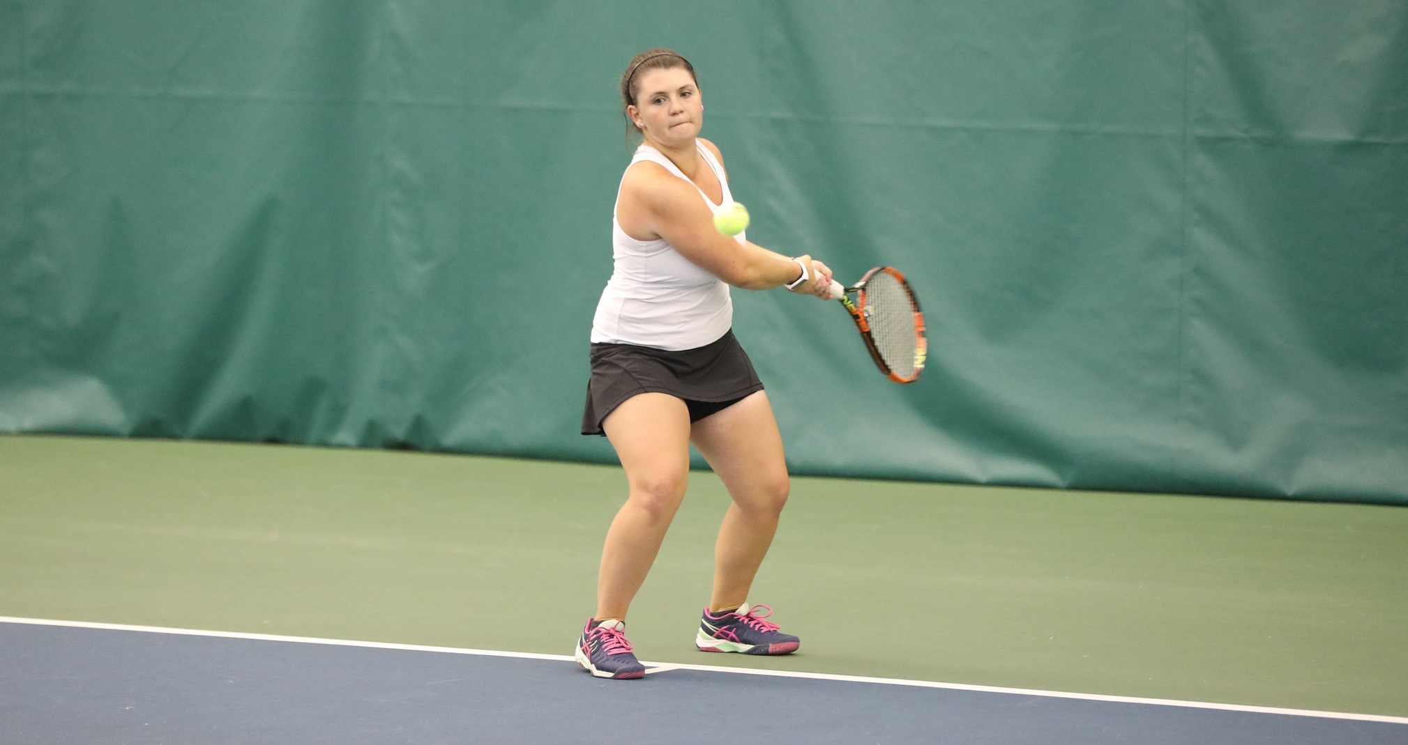 Samantha Koppa competed at both No. 1 singles and No. 1 doubles against the Eagles.