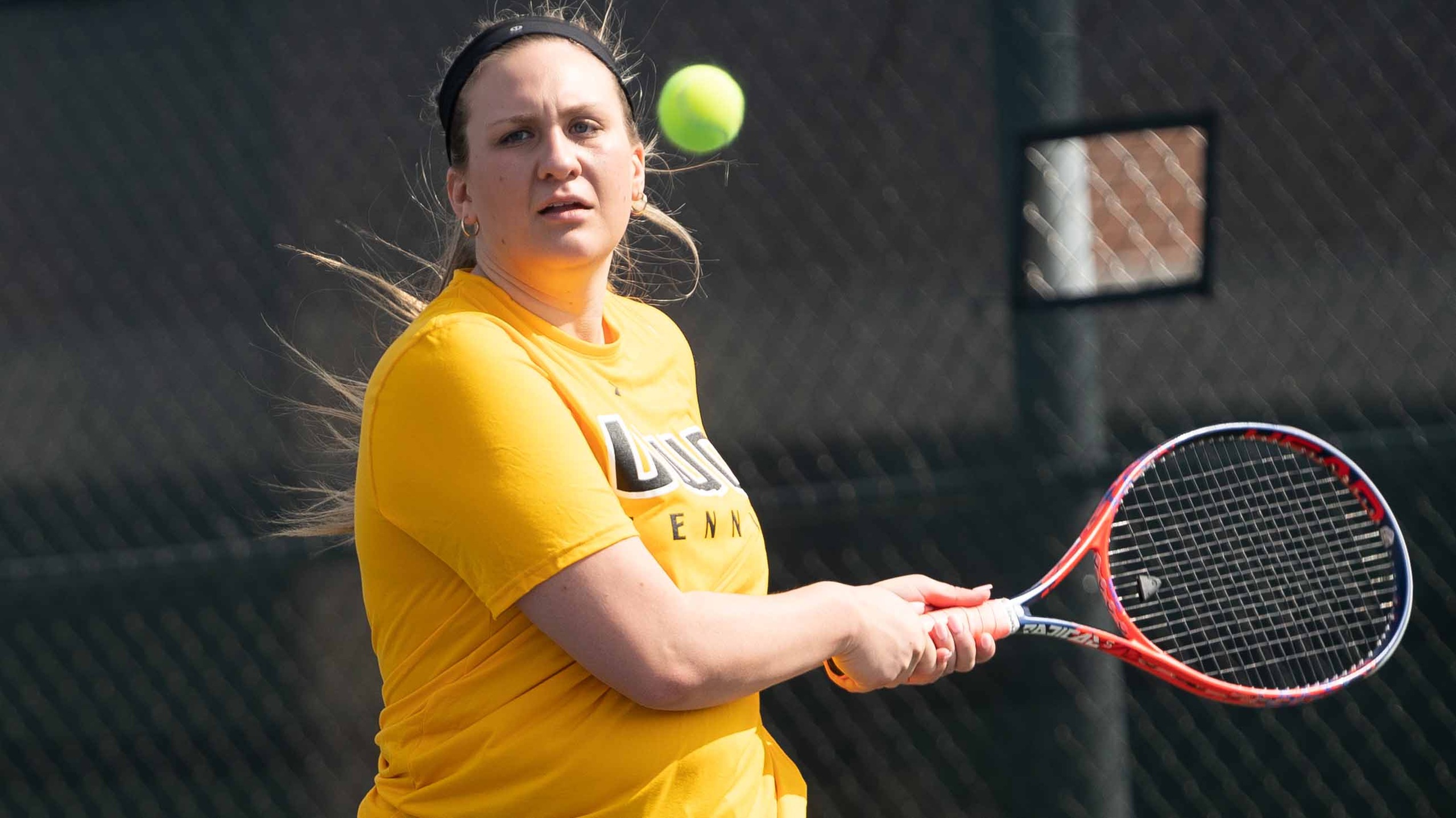 Angie Carini competed at No. 2 doubles against the Warhawks.