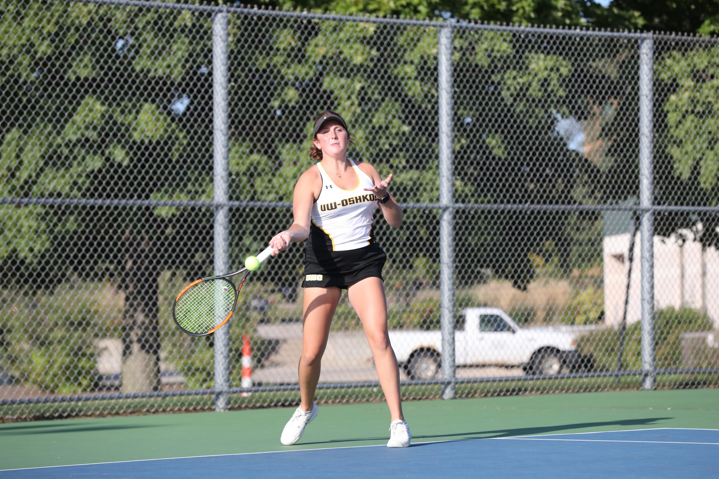 Alexandra Schmoldt won in straight sets at No. 2 Singles and paired with Alysa Pattee to win their No. 1 Doubles match versus Ripon College.