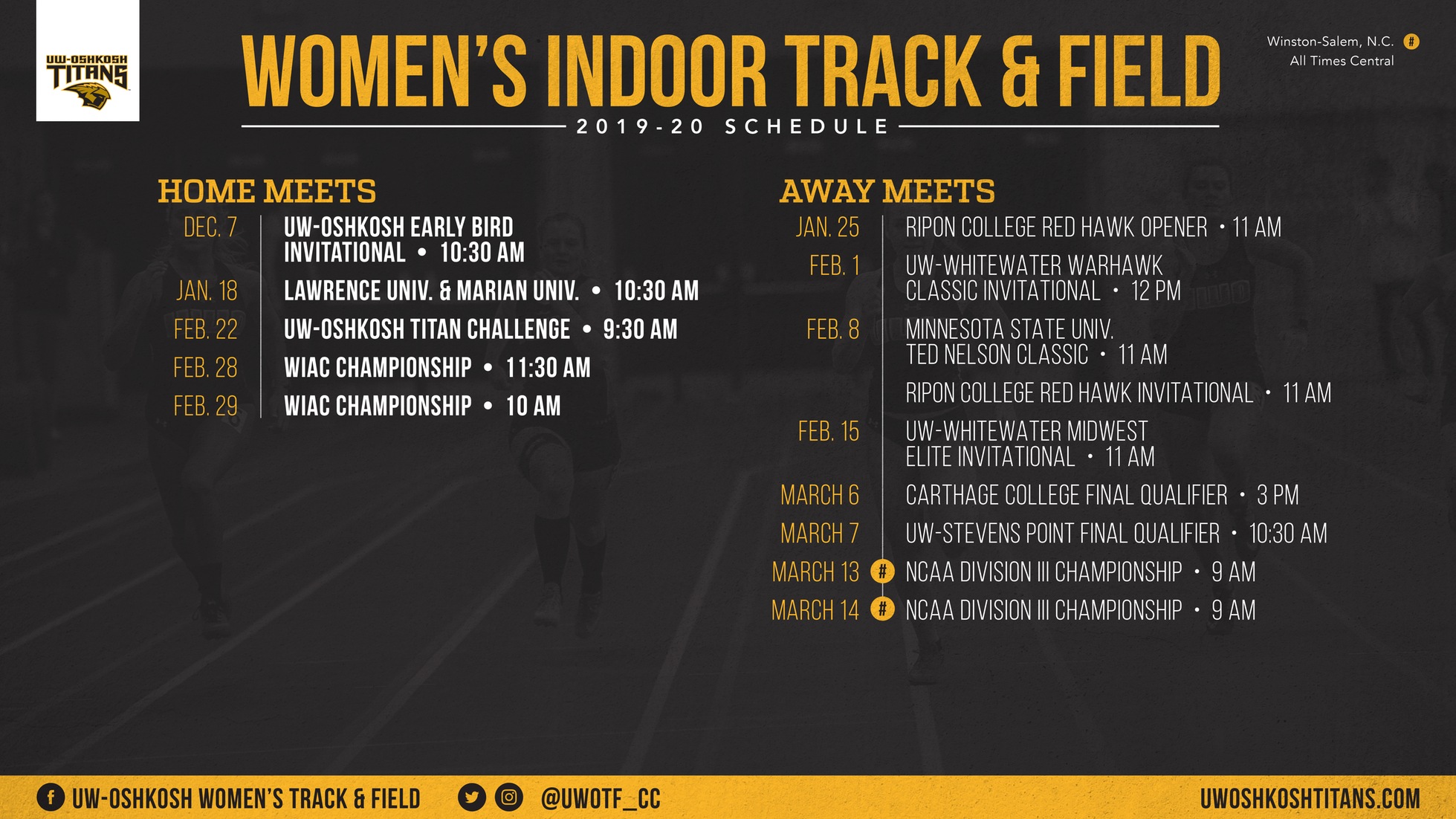 WIAC Championship Among Four Meets To Be Hosted By Women's Indoor Track & Field Team