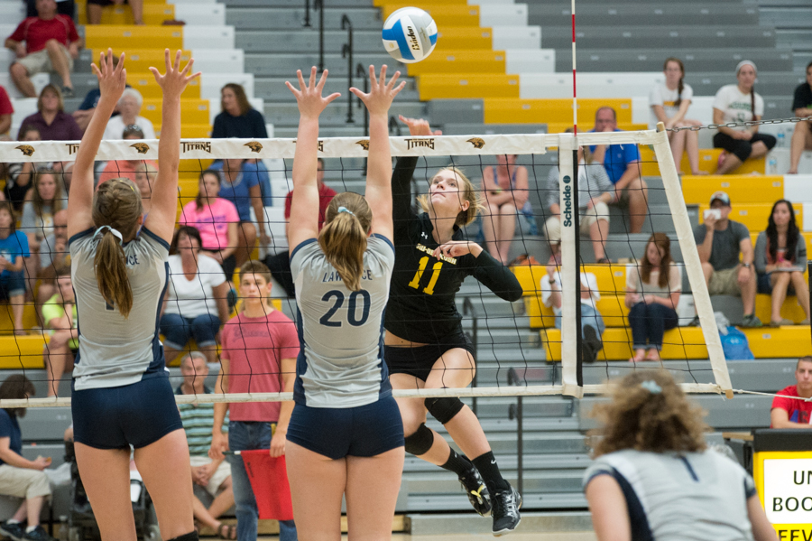 Katelyn Malcheski totaled 16 kills during the Titans' sweep of their Fox Valley rivals
