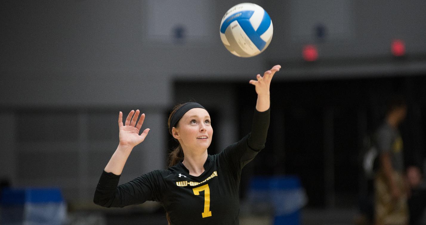Rachel Smith had nine digs, three assists and two of the Titans' six service aces against the Blugolds.