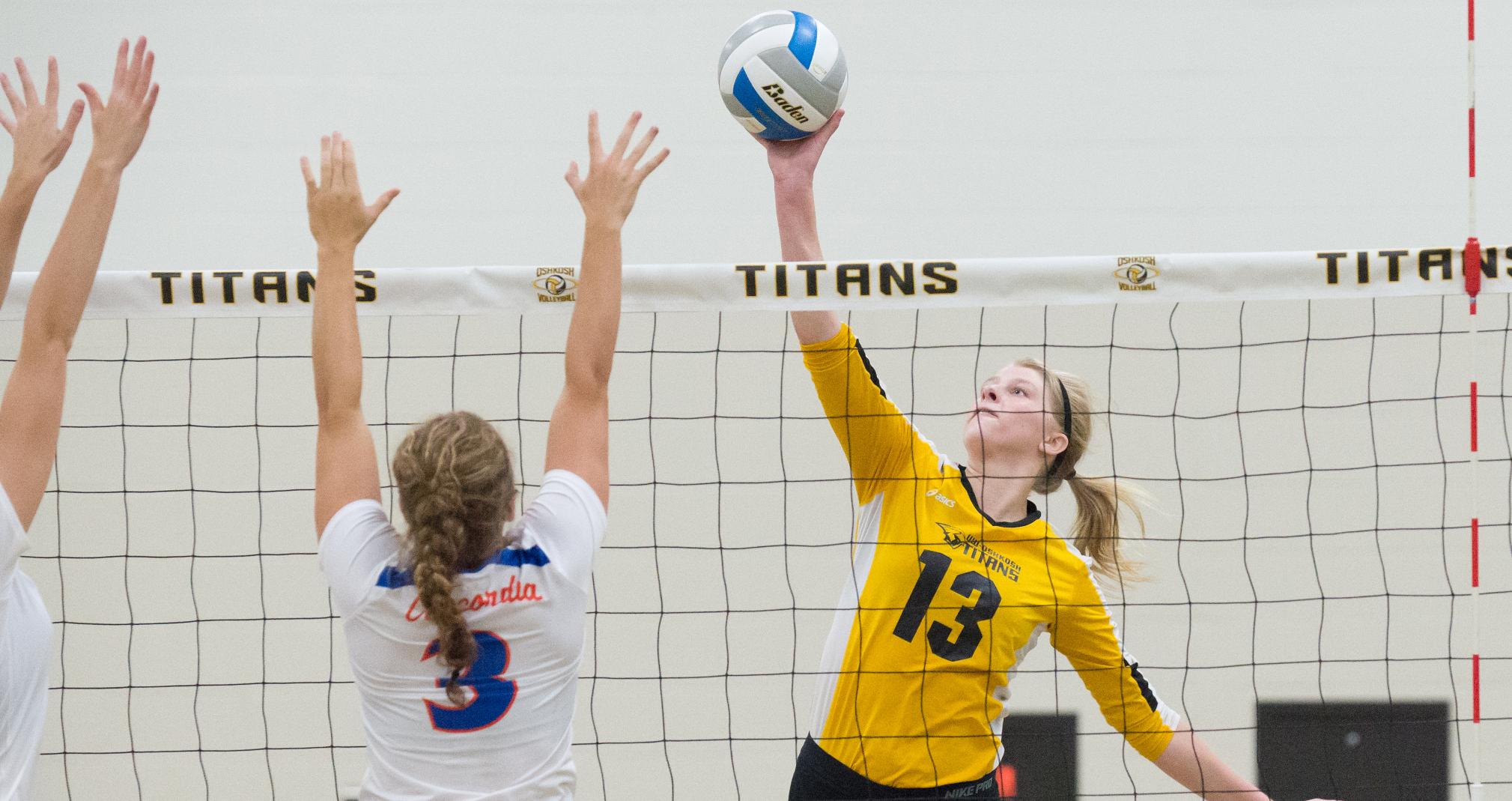 Shannon Herman totaled 12 kills in Friday's two matches, including seven against the Gusties.